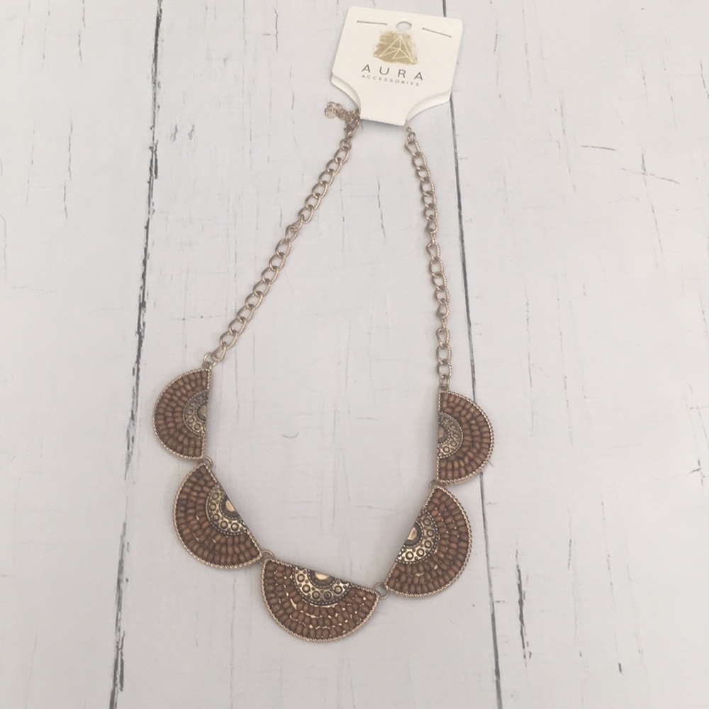 NEW! 🖤Aura’s Orange Half Moon Statement Necklace